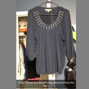 3/4 length long sleeve dress top